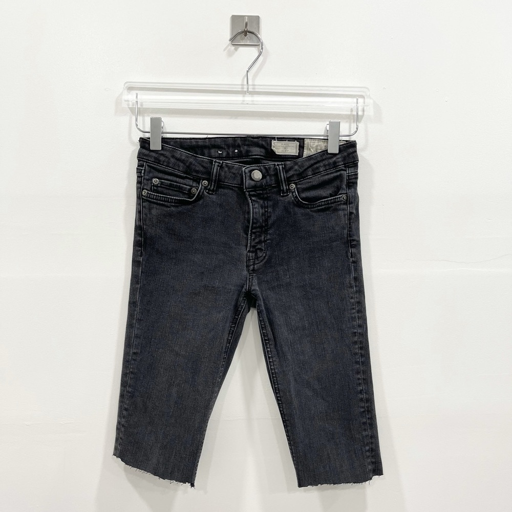 All Saints Washed Black Raw Hem Berduma Shorts 27